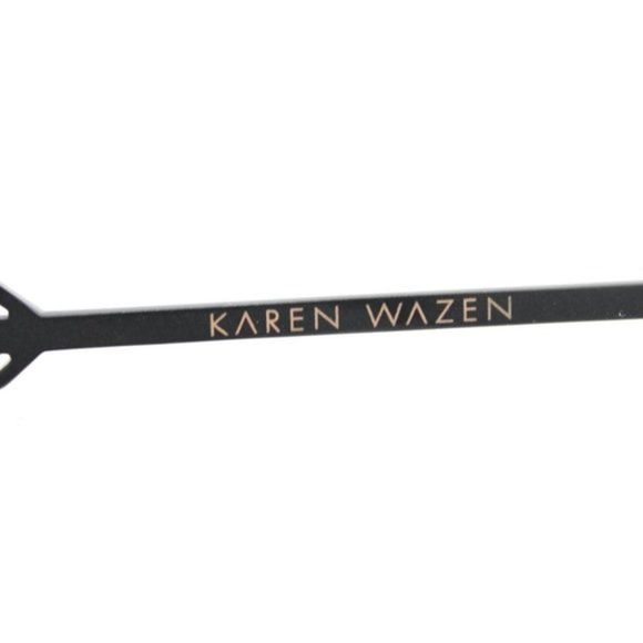 KAREN WAZEN BLACK SQUARE PLASTIC FRAME SUNGLASSES